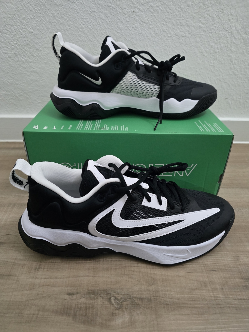 Men Nike Giannis Immortality Black & White Athletic Sneakers